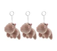 POPETPOP 3 Stück Kleiner Plüsch Ebene Schlüsselanhänger Nilpferd Cartoon Weiche Rucksack Anhänger Niedliche Tieranhänger für Party und Geschenk