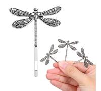POPETPOP 4 Stück pack Vintage Libellen Haarspangen aus Metall im Landhausstil Retro Haarklammern für Mädchen Silberne Haarspangen als Haarschmuck für Alltag und Fest