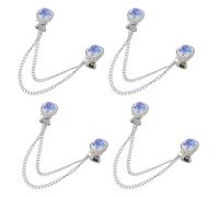 POPETPOP 4 Stück Pullover und Schalclips aus Legierung mit Rosenbrosche Rutschfeste Vintage Schalkettenclips für Damen Elegante Kleider und Cardigan Accessoires