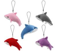 POPETPOP 5Er Set Plüsch Delfin Anhänger Weiche Kuscheltier Schlüsselanhänger Für Tasche Kinder Plüschtier Dekoration Stressabbau Geschenk