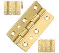 POPETPOP 6 Stück Goldene Kupfer Klavierscharnier für Schmuckkästen und Werkzeugkisten mit Glatter Oberfläche und Grate zum Reparieren und Basteln