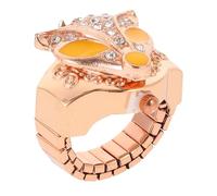 POPETPOP Diamond Embellishment Ring Watch Modische Fingeruhr aus Zinklegierung mit Exquisiter Verarbeitung Stilvolles Schmuckstück für Alltag Zufällige Farbe