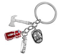 POPETPOP Eleganter Feuer Schlüsselanhänger aus Legierung für Herren mit Gutem Glanz und Praktischer Anwendung als Feuerwehrmann Accessoire und Geschenk