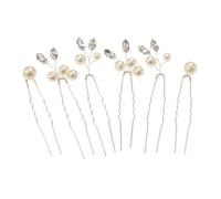 POPETPOP Eleganter Haarschmuck Perlen U Förmige Haarnadeln aus Zinklegierung 6 Stück für Brautfrisur und Hochzeit mit Sicherem Sitz für Frauen