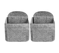 POPETPOP Großer Filz Organizer mit Reißverschlusstaschen Rechteckige Form und Elastischen Fächern 2 Stück Minimalistisches Design für Handtaschen und Tote zur Reise und Studiennutzung