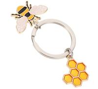 POPETPOP Hübscher Bienen Schlüsselanhänger aus Legierung in Wabenform Dekorativer und Leichter Anhänger für Tasche oder Schlüssel als Geschenk und Rucksack Dekoration