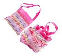 POPETPOP Robuste Netz Strandtaschen für 2 Stück Tragbare Aufbewahrungstaschen für Strandspielzeug und Muscheln Leicht Faltbar Waschbar für Strand und Reise