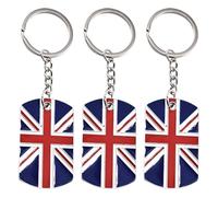 POPETPOP Schlüsselanhänger als Originelle Deko mit Britischer Flagge 3 Stück aus Zinklegierung Lebendige Farben Praktisches Design für Autoschlüssel und Taschen