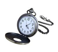 POPETPOP Vintage Taschenuhr mit Mechanischem Quartzwerk Hohlem Gehäuse und Holzmaserung Antike Steampunk Taschenuhr Anhänger für Herren und Damen Robustes Design Geschenk