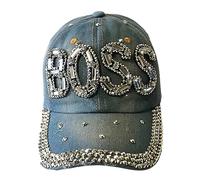 Popfizzy Bling Boss Baseballkappe für Frauen, beste Boss-Geschenke für Frauen, Strass-Boss-Hut, Geschenke für Boss-Frauen