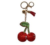 Popfizzy Bling Schlüsselanhänger Zubehör für Frauen, Strass & niedliche Geldbörsenanhänger für Handtaschen, kirsche, Kompakt