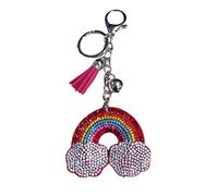Popfizzy Strass-Schlüsselanhänger für Frauen und Mädchen, Bling Rucksack Schlüsselanhänger, Geldbörse Charms, lustiger Schlüsselanhänger, coole Schlüsselanhänger Geschenke, Magischer Regenbogen