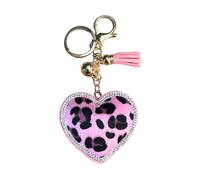 Popfizzy Strass-Schlüsselanhänger für Frauen und Mädchen, Bling Rucksack Zubehör, funkelnde Geldbörse Charm, Taschenanhänger, Geschenk für Frauen, Pinkes Cowgirl-Herz (Gold), Large