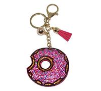 Popfizzy Strass-Schlüsselanhänger für Frauen und Mädchen, glitzernde Rucksack-Schlüsselanhänger, Geldbörsen-Charms, funkelnder Schlüsselanhänger, lustige Schlüsselanhänger Geschenke, Rosa Donut