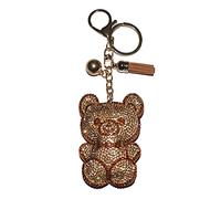 Popfizzy Strass-Schlüsselanhänger für Frauen und Mädchen, glitzernder Rucksack, Geldbörse, lustiges Geschenk, Braunbär (Gold), Einheitsgröße