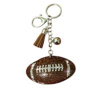 Popfizzy Strass-Schlüsselanhänger für Frauen und Mädchen, glitzernder Rucksack-Schlüsselanhänger, Geburtstagsgeschenke für sie, Geldbörsenanhänger, Taschenanhänger, Brauner Fußball (Silber