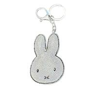 Popfizzy Strass-Schlüsselanhänger für Frauen und Mädchen, glitzernder Taschenanhänger, glitzernder Geldbörsenanhänger, Rucksackanhänger, Geschenke für Frauen, Big Bunny (Silber), Large