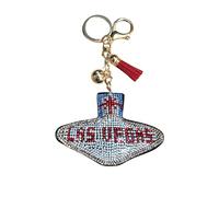 Popfizzy Strass-Schlüsselanhänger für Frauen und Mädchen, glitzernder Taschenanhänger, glitzernder Geldbörsenanhänger, Rucksackanhänger, Geschenke für Frauen, Vegas (Gold), Large