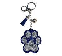 Popfizzy Strass-Schlüsselanhänger für Frauen und Mädchen, glitzernder Taschenanhänger, glitzernder Geldbörsenanhänger, Rucksackanhänger, Geschenke für Frauen, Paw Blue (Silber), Large
