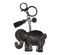 Popfizzy Strass-Schlüsselanhänger-Zubehör für Frauen, Autoschlüssel, Schlüsselanhänger, glitzernde Geldbörsen-Anhänger für Handtaschen, niedlicher Schlüsselanhänger, Königsgrauer Elefant (Silber),