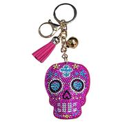 Popfizzy Strass-Schlüsselanhänger, Zubehör für Frauen, Autoschlüssel, Schlüsselanhänger, Geldbörsenanhänger, Taschen-Schlüsselanhänger, Pink Sugar Skull (Gold), Large