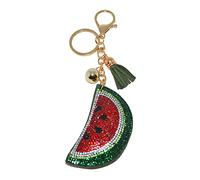 Popfizzy Wassermelonen-Schlüsselanhänger für Frauen, Kristall-Taschen-Charm, Strass-Rucksack-Schlüsselanhänger, glitzernde Geldbörsen-Charms, Wassermelonen-Geschenke, Wassermelone (Gold)