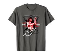 Popfunk Bon Scott Lightning Singer T-Shirt, Herren, Unisex, Halbarm, Grau, S, Klassisch, Musik, T-Shirt