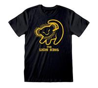 Popgear Herren Disney The Lion King Simba Silhouette Heren T-Shirt Zwart T Shirt, Schwarz, S EU