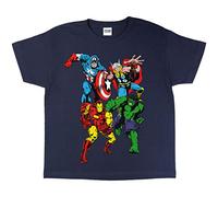 Popgear Jungen Marvel Comics Classic Characters Boys T-shirt Navy T Shirt, Marine, 128 EU