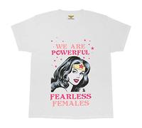Popgear Mädchen Dc Comics Wonder Woman Wonder Woman Fearless meisjes-t-shirt wit T Shirt, Weiãÿ, 116 EU