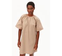 POPLIN BALLON-MINI-KLEID | 100% Bio-Baumwolle - braun (XS)