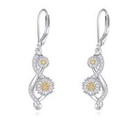 POPLYKE Libelle/Katze Hund Pfote Print/Sonnenblume/Eule/Perle für Damen 925 Sterling Silber Dangle Drop Ohrringe Schmuck für Damen