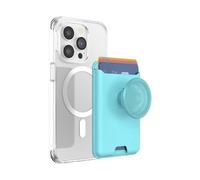 PopSockets: PopWallet+ für MagSafe - Kartenhalter mit integriertem austauschbarem PopTop für Smartphones und Hüllen - Butterfly Pea Blue