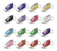 PORFOYO 16 Stück Mini Sneaker Schlüsselanhänger Set, Segeltuch Schuh-Keychains für Schlüsselbund, Auto & Taschen, Geschenkidee für Schuhliebhaber, Freundschaft & Familie