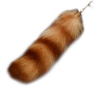 Porgeel Faux Fur Tail 9.8 '' Fuchs Schwanz weiches Kunsttier -Schwanz -Schlüsselbund flauschiger Therian Schwanz Anhänger Langer Fuchs Schwanz Schlüsselbund Gelb gelb