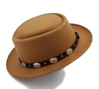 Pork Pie Herren Hut Männer Frauen Pork Pie Hüte Fedora Caps Trilby Sonnenhut Klassische Retro Jazz Party Outdoor Reise Street Style(Khaki)