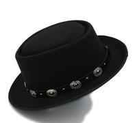 Pork Pie Herren Hut Männer Frauen Pork Pie Hüte Fedora Caps Trilby Sonnenhut Klassische Retro Jazz Party Outdoor Reise Street Style(Black)