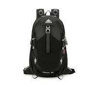PORRASSO 25/35 L Wanderrucksack Trekkingrucksack Wasserdichtes Haltbares Nylon Rucksack Reiserucksack Backpack für Damen Herren Camping Klettern Reisen Outdoor-Sportarten Schwarz B
