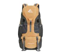 PORRASSO 50L Wanderrucksack Wasserdichter Rucksack Großer Reiserucksack Herren Damen Polyester Backpack für Wandern Bergsteigen Camping Reisen Sport Gold