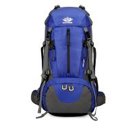 PORRASSO 50L Wanderrucksack Wasserdichter Rucksack Reiserucksack mit Regenhülle Herren Damen Backpack für Wandern Bergsteigen Camping Reisen Sport Königsblau