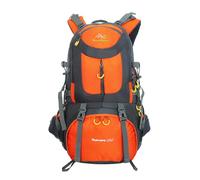 PORRASSO 50L Wanderrucksack Wasserdichter Rucksack Reiserucksack Trekkingrucksack Hiking Backpack für Damen Herren Camping Radfahren Klettern Reisen Sport Orange