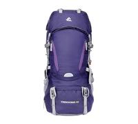PORRASSO 60L Outdoor Rucksack Wanderrucksack Großer Rucksack Reiserucksack mit Regenhülle Herren Damen Backpack für Wandern Bergsteigen Camping Reisen Lila
