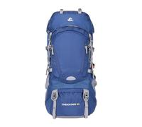 PORRASSO 60L Outdoor Rucksack Wanderrucksack Großer Rucksack Reiserucksack mit Regenhülle Herren Damen Backpack für Wandern Bergsteigen Camping Reisen Blau