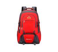 PORRASSO 60L Wanderrucksack Groß Camping Rucksack mit Atmungsaktivem Rückensystem Wasserabweisender Outdoor Reiserucksack für Damen Herren Klettern Sport Rot