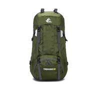 PORRASSO 60L Wanderrucksack Wasserdichter Rucksack Großer Reiserucksack mit Regenhülle Herren Damen Backpack für Wandern Bergsteigen Camping Reisen Sport Armeegrün