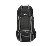 PORRASSO 60L Wanderrucksack Wasserdichter Rucksack Großer Reiserucksack mit Regenhülle Herren Damen Backpack für Wandern Bergsteigen Camping Reisen Sport Schwarz