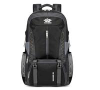 PORRASSO 60L Wanderrucksack Wasserdichter Rucksack Reiserucksack Trekkingrucksack Hiking Backpack für Damen Herren Camping Klettern Reisen Sport Schwarz
