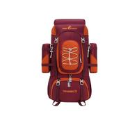 PORRASSO 70L Wanderrucksack mit Regenschutz Groß Kapazitäts Camping Rucksack mit Hydratations Fach Atmungsaktiver Reiserucksack für Outdoor Abenteuer Rot
