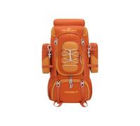 PORRASSO 70L Wanderrucksack mit Regenschutz Groß Kapazitäts Camping Rucksack mit Hydratations Fach Atmungsaktiver Reiserucksack für Outdoor Abenteuer Orange