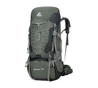 PORRASSO 75L Wanderrucksack Großer Rucksack Robuster Reiserucksack mit Regenhülle Herren Damen Backpack für Wandern Bergsteigen Camping Reisen Sport Grün